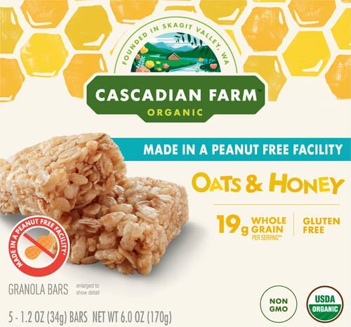 Photo 1 of ***EXP: 07/16/2022*** Cascadian Farm Organic, Chewy Granola Bars, Oats and Honey, 6 oz, 30 ct