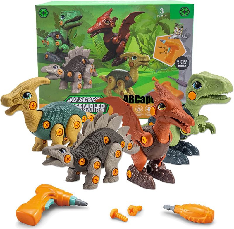 Photo 1 of ABCaptain Take Apart Dinosaur Toys with Electric Drill Set for Kids 3 4 5 6 7 8 Years Old, STEM Learning Building Construction Game Play Kit Gift for Boys Girls Ages 3-8