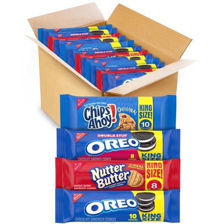 Photo 1 of ***Exp 10/03/2022*** OREO Cookies, CHIPS AHOY! Cookies & Nutter Butter Cookies Variety Pack, 12 King Size Packs