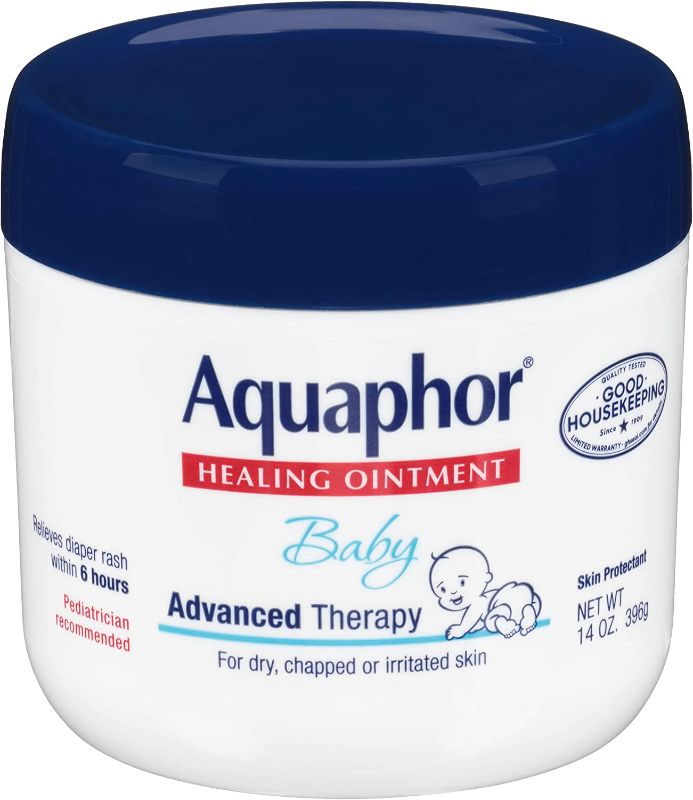 Photo 1 of ***Exp 05/2024*** Aquaphor Baby Healing Ointment Advanced Therapy Skin Protectant, Dry Skin and Diaper Rash Ointment, 14 Oz Jar