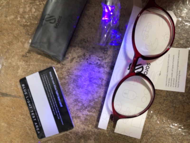 Photo 5 of SOJOS Retro Round Blue Light Blocking Glasses for Women Men TR90 Eyewear Frame Computer Gaming Glasses SJ5069