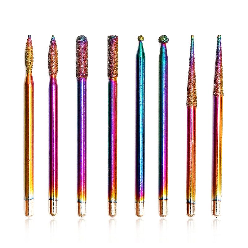 Photo 1 of Boxgrove Nail Drill Bits Set of 8Pcs Multicolor Professional tools for Manicure and Pedicure - 3/32 Inch Diamond Acrylic Efile for Home Spa and Beauty Salon, 3 Pack 