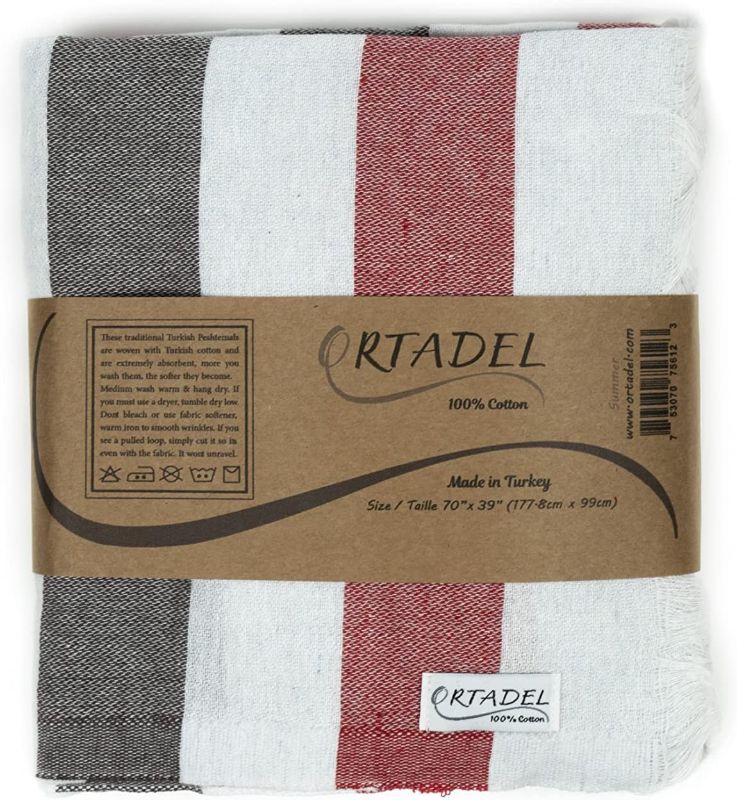 Photo 1 of Ortadel - Original and Organic Turkish Cotton Towels , 100% Cotton, 39 x 70 Inches, Peshtemal Towel for Gym, Yoga, SPA, Beach and Bath (Summer)