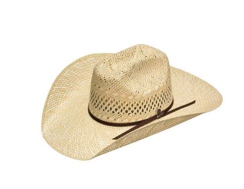 Photo 1 of Ariat A73150-6.875 Mens Twisted Weave Maverick Crown Straw Western Hat&#44; Natural - Size 6.87