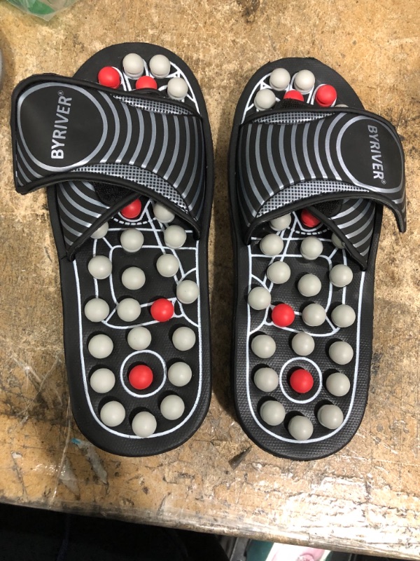 Photo 2 of BYRIVER Acupressure Foot Massager, Reflexology Massage Slippers Shoes Sandals Slides, Stress Relief Relaxation Gifts for Men Women, Reduce Tension Stiffness Boost Circulation (02S)