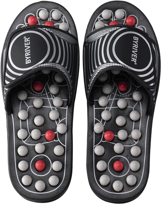 Photo 1 of BYRIVER Acupressure Foot Massager, Reflexology Massage Slippers Shoes Sandals Slides, Stress Relief Relaxation Gifts for Men Women, Reduce Tension Stiffness Boost Circulation (02S)