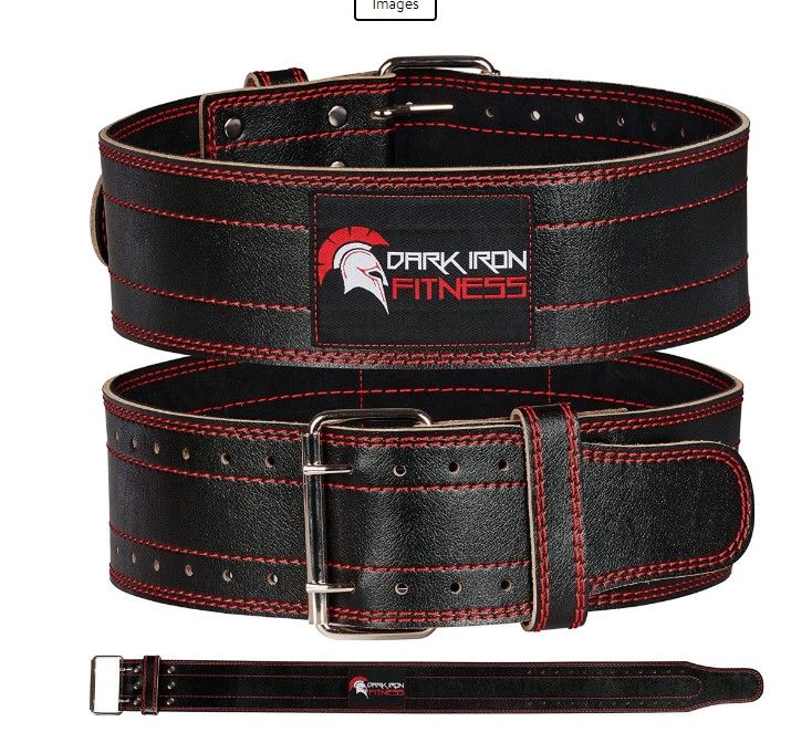 Photo 1 of Dark Iron Fitness Weight Lifting Belt for Men & Women - 100% Leather Gym Belts for Weightlifting, Powerlifting, Strength Training, Squat or Deadlift Workout up to 600 Lbs?