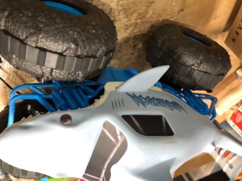 Photo 4 of Monster Jam, Official Megalodon Storm All-Terrain Remote Control Monster Truck Toy Vehicle, 1:15 Scale