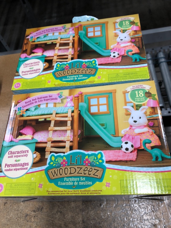 Photo 2 of ***2 Pack*** Li'l Woodzeez Miniature Furniture Playset 18pc - Bunk Bed Bedroom Set
