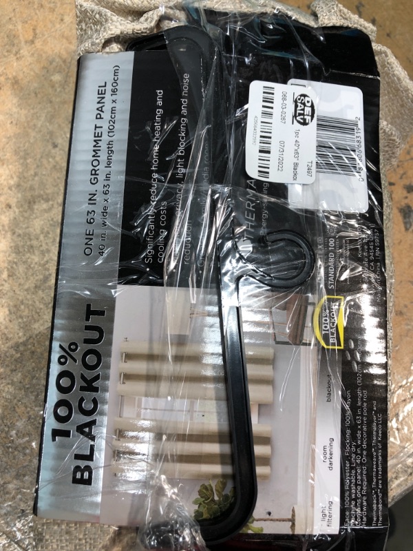 Photo 1 of 1pc 40"x63" Blackout Desmond Window Curtain Panel - Eclipse Absolute Zero
