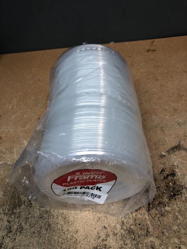 Photo 2 of 6 Inch Disposable Clear Plastic Plates In Bulk By Framo for Party and Dinner 180 Packs 