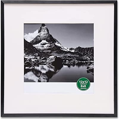 Photo 1 of 12" X 12" DELUXE BLACK ALUMINUM CONTEMPORARY PICTURE FRAME, 8" X 8" MATTED
