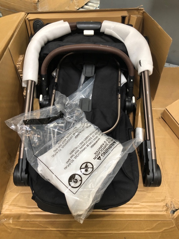 Photo 2 of CYBEX Gazelle S Stroller, Modular Double Stroller for Infant and Toddler, Includes Detachable Shopping Basket, Over 20+ Configurations, Folds Flat for Easy Storage, Deep Black seat is damaged and doesnt turn
