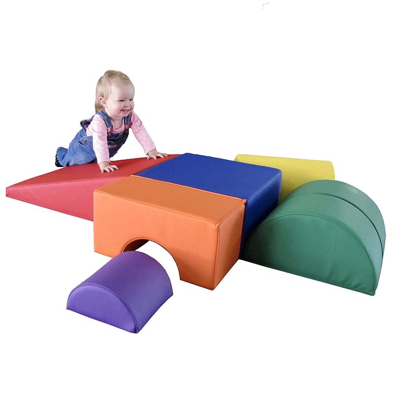 Photo 1 of FDP SoftScape Playtime and Climb Multipurpose Playset for Infants and Toddlers 9m-2yrs; For New Crawlers and Little Builders, Learn Gross Motor Skills at Home or Daycare (6-Piece) - Assorted, 12364-AS
