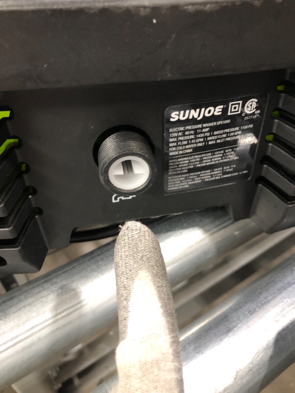 Photo 1 of Sun Joe SPX1000 Electric Pressure Washer | 1450 PSI Max | 1.45 GPM | 11-Amp.