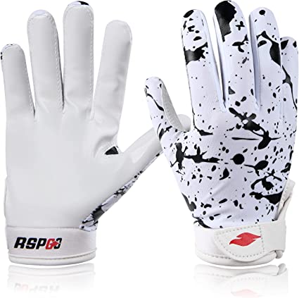Photo 1 of RSPGO Kids Football Gloves Youth Enhanced Grip Silicone Wide Receiver Gloves (XS/S)
