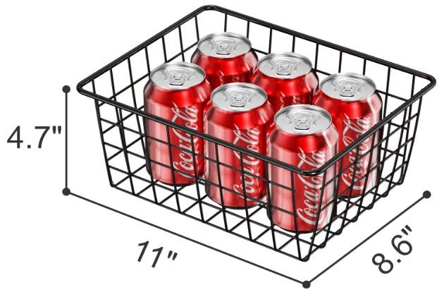 Photo 1 of 6 Pack Wire Storage Basket Durable Pantry Baskets for Storage Freezer Organizer Bins Metal Storage Bins for Kitchen Cabinets, Pantry, Bathroom, Countertop, Closets - Black Small
