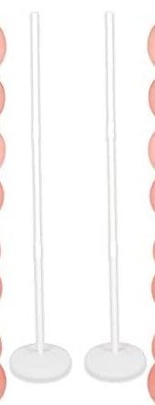 Photo 1 of 2 Sets Thicken Adjustable Balloon Column Stand Kit Base and Pole Balloon Tower Decorations for Baby Shower Graduation Birthday Wedding Party - (plastic white color base, diameter 8.1 inch), pvc pipes*8 (15.7 inch per)
