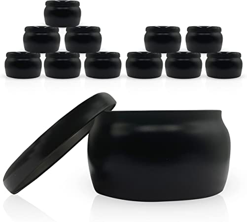 Photo 1 of AimAllyHome 11 oz Candle Tins 12 Pack of Metal Candle Jars Easy Slide Lids for Making Candles Lightweight, Portable & Secure for Traveling Bulk Candle Tins for DIY Arts, Crafts, Storage (Black)
