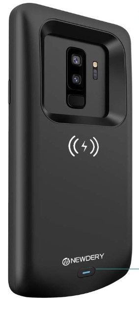 Photo 1 of Newdery Upgraded Samsung Galaxy S9 Plus Battery Case Qi Wireless Charging Compatible, 5200mAh Slim Rechargeable Extended Charger Case Compatible Samsung Galaxy S9+ Plus (6.2 Inches Black)
