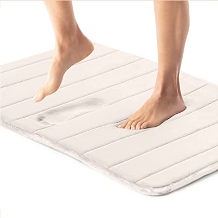 Photo 1 of 17" x 24" Memory Foam Bath Mat, Cream
