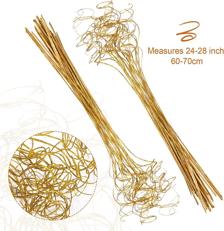 Photo 1 of 30 Pieces Curly Ting Branches Ting Ting Branches Gold Willow Branches Glitter Branches Vase Filler Floral Crafts Home Decoration for Home Office Party Hotel Restaurant Patio or Yard Decoration