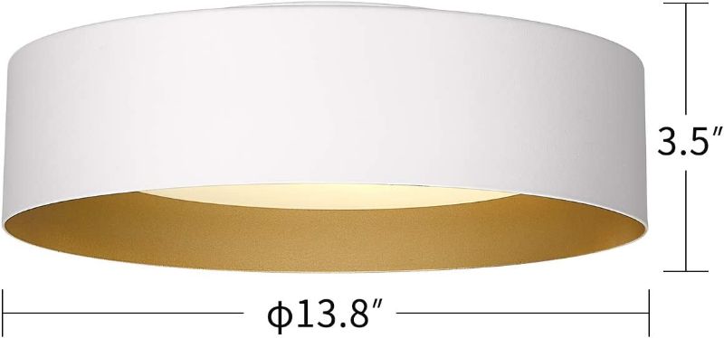 Photo 1 of Autelo Close to Ceiling Light Fixture, 14" Frosted Glass Shade Flush Mount Ceiling Light in White Finish E26 Socket for Living Room Hallway Bedroom C3336XS WH
