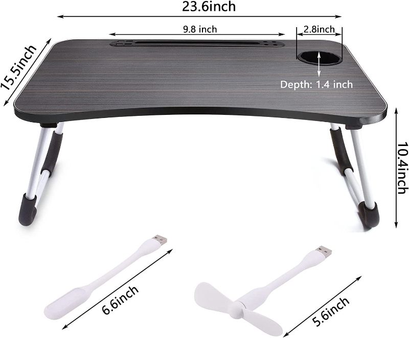 Photo 1 of Slendor Laptop Desk Foldable Bed Table Folding Breakfast Tray Portable Lap Standing Desk Notebook Stand Reading Holder for Bed/Couch/Sofa/Floor
