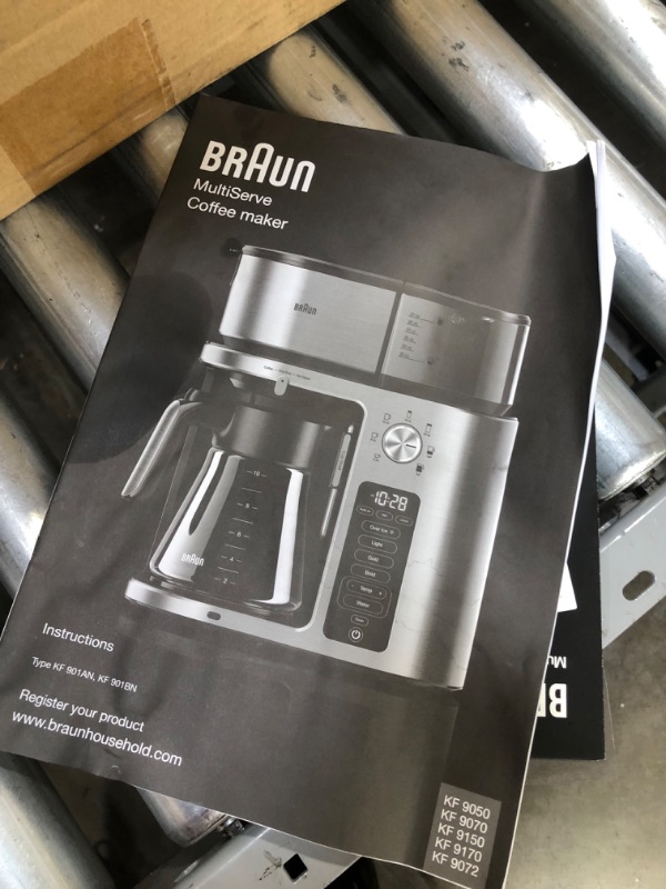 Photo 5 of **PARTS ONLY**
Braun MultiServe Coffee Machine 7 Programmable Brew Sizes / 3 Strengths + Iced Coffee, Glass Carafe (10-Cup), Stainless Steel, KF9070S
