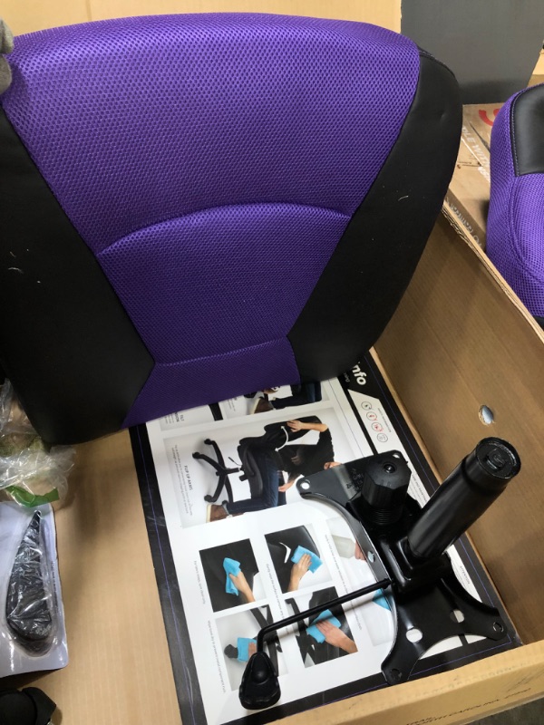 Photo 3 of OFM Essentials Collection Racing Style Gaming Chair, High Back, Purple
