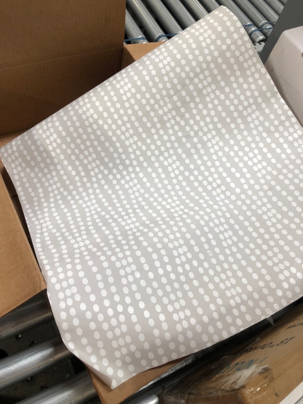 Photo 1 of  Grey & White Polka Dots Vinyl Peel and Stick Wallpaper Roll