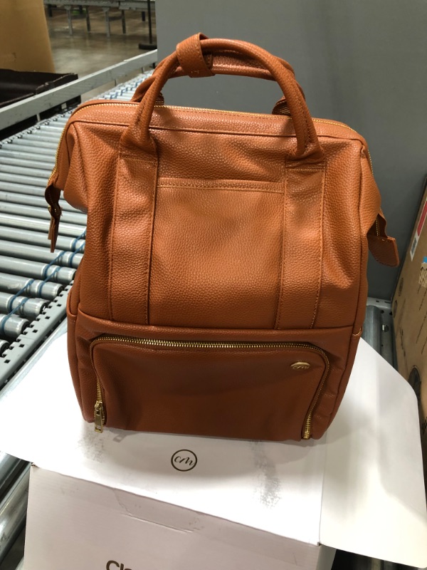 Photo 2 of CleverMade Lily Diaper Backpack in Cognac
