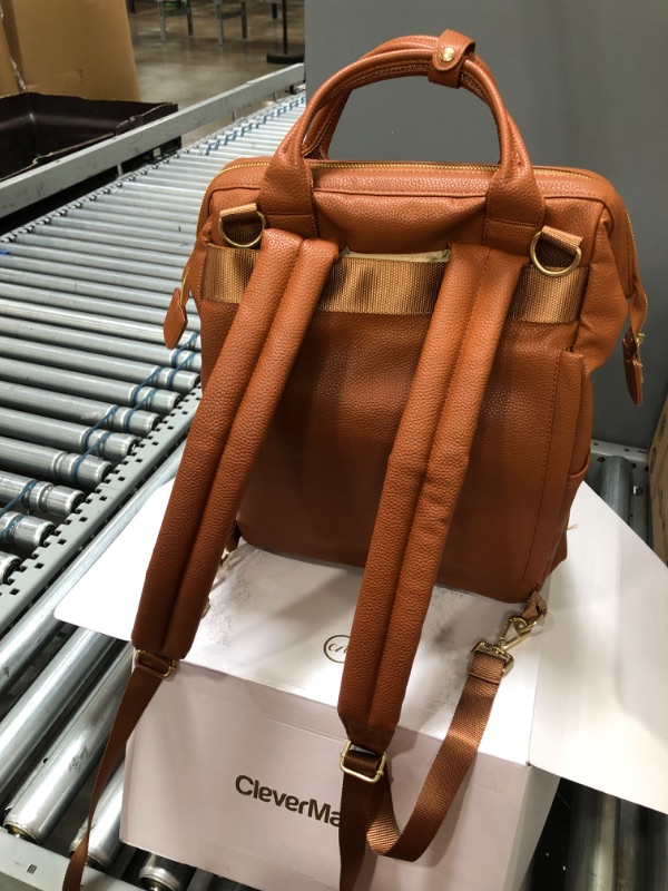 Photo 3 of CleverMade Lily Diaper Backpack in Cognac
