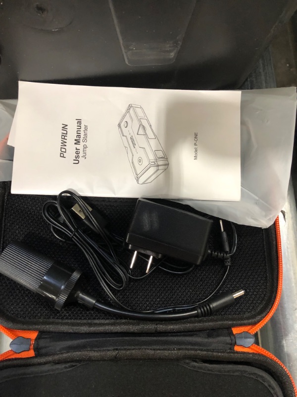 Photo 4 of Powrun P-ONE Jump Starter, 2000A Portable Jump Starter Box - Car Battery Booster Pack for up to 8.0L Gas and 6.5L Diesel Engines, 12V Battery Jump Starter with LCD Display (Orange)
