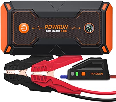Photo 1 of Powrun P-ONE Jump Starter, 2000A Portable Jump Starter Box - Car Battery Booster Pack for up to 8.0L Gas and 6.5L Diesel Engines, 12V Battery Jump Starter with LCD Display (Orange)
