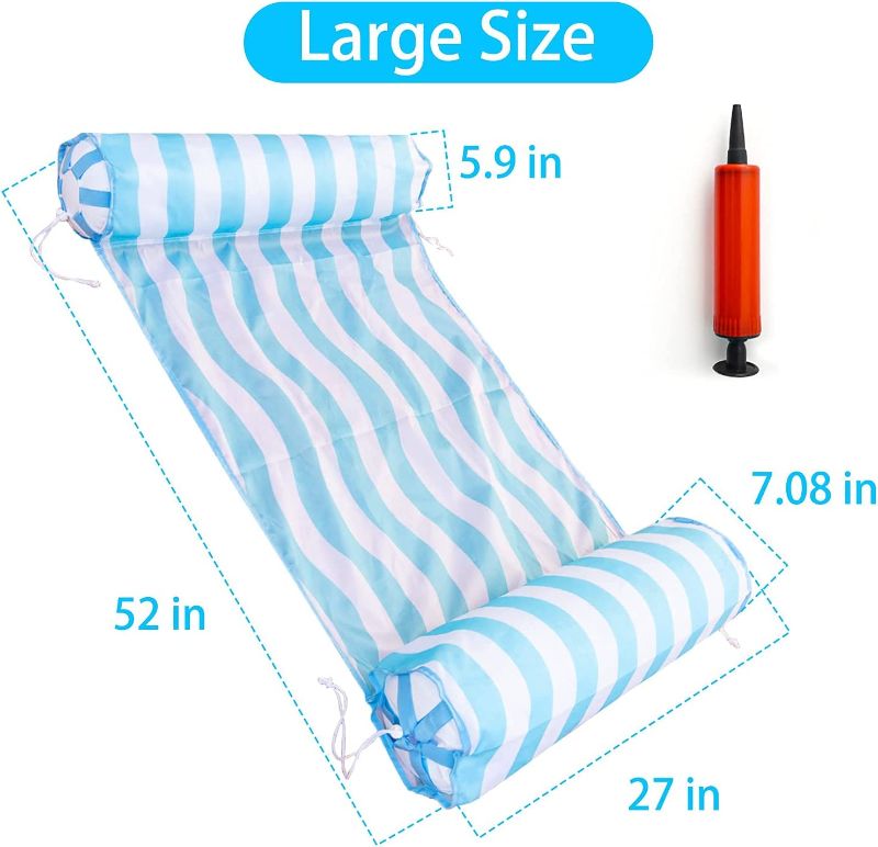 Photo 1 of 2 Pack Pool Floats Adult Size, 4-in-1 Pool Water Hammock Flotadores para Adultos for Swimming Pool with Air Pump - Multi Purpose Inflatable Spring Summer Floaties Rafts for Adults
