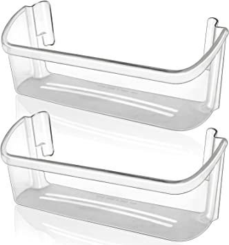 Photo 1 of 2 Pack 240323002 Refrigerator Door Bin Shelf Compatible with Frigidaire or Electrolux, Bottom 2 Shelves, Clear, Double Unit, Replaces PS429725, AH429725, AP2115742
