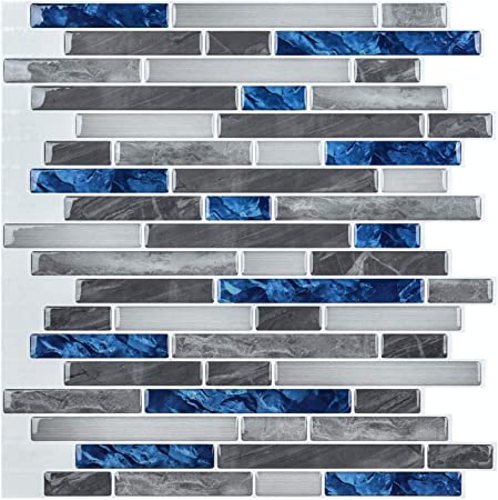 Photo 1 of Art3d Peel & Stick Brick Kitchen Backsplash Self-Adhesive Wall Tile Stone Design, 10 Sheets
