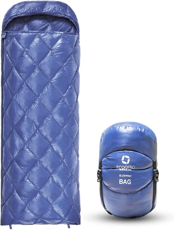 Photo 1 of ECOOPRO Down Sleeping Bag, 32 Degree F 800 Fill Power Cold Weather Sleeping Bag - Ultralight Compact Portable Waterproof Camping Sleeping Bag with Compression Sack for Adults, Teen, Kids
