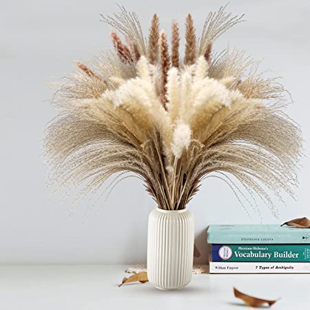 Photo 1 of 60Pcs Pampas Grass, 17.72'' Dried White Pampas Grass 15 Pcs, Brown Dried Flower 15 Pcs, 30 Pcs Natural Dried Reed, Natural Home Decor & Ideal for Flower Arrangements, Wedding Plants
