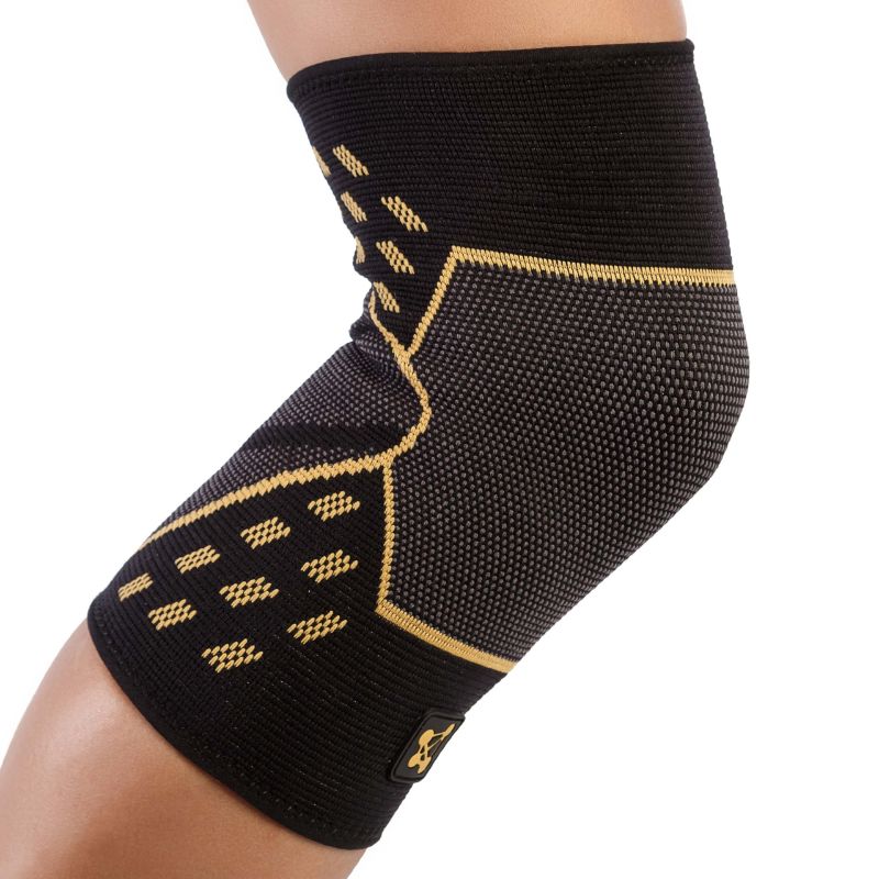 Photo 1 of CopperJoint Knee Compression Sleeve - Copper Knee Brace for Men and Women - Arthritis Pain Relief Knee Support for Athletes - Black - Single - Medium
