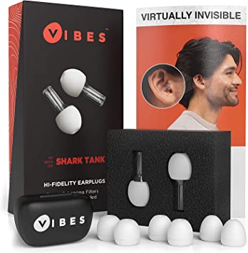 Photo 1 of Vibes High-Fidelity Earplugs - Invisible Ear Plugs for Concerts, Musicians, Motorcycles, Airplanes, Raves, Work Noise Reduction, Hearing Protection - Fits Small Medium Large - As Seen On Shark Tank
