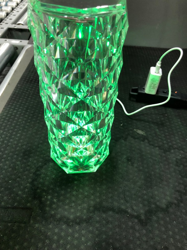 Photo 1 of Crystal Table Lamp, 16 Color Changing USB Port Acrylic Rose Diamond Lamps with Touch & Remote Control, LED Crystal Touch Lamp Bedside Light for Decor Bedroom Living Room Party Dinner