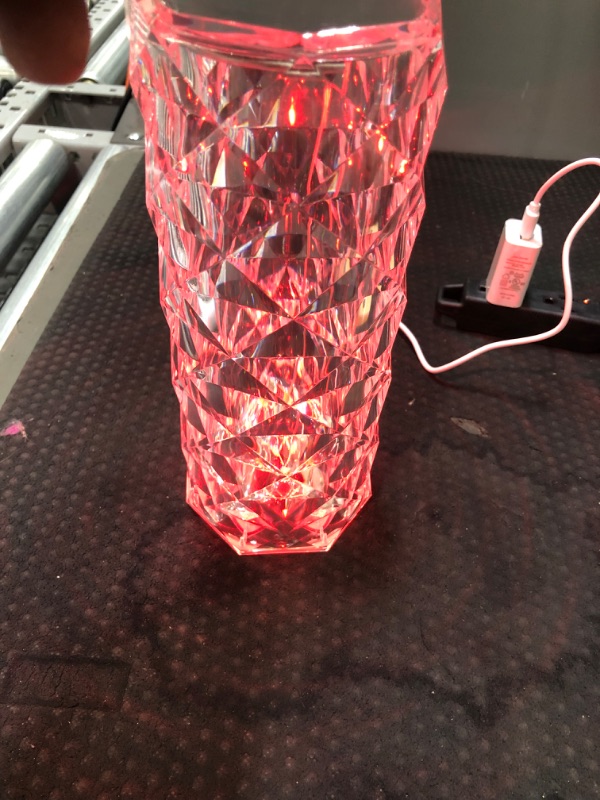 Photo 1 of Crystal Table Lamp, 16 Color Changing USB Port Acrylic Rose Diamond Lamps with Touch & Remote Control, LED Crystal Touch Lamp Bedside Light for Decor Bedroom Living Room Party Dinner