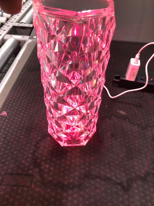 Photo 5 of Crystal Table Lamp, 16 Color Changing USB Port Acrylic Rose Diamond Lamps with Touch & Remote Control, LED Crystal Touch Lamp Bedside Light for Decor Bedroom Living Room Party Dinner