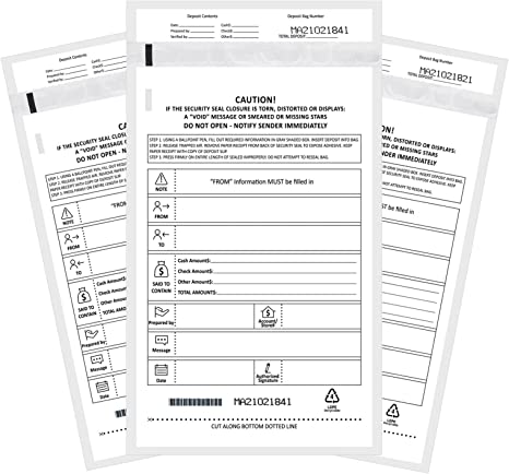 Photo 1 of Belinlen Deposit Bags Security Pocket Bank 6 Inch x 9 Inch (White, 500 Pack)
