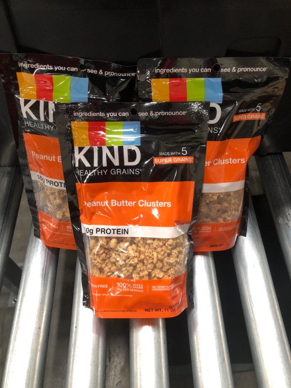 Photo 2 of *EXPIRES Dec 2022*
KIND Healthy Grains Clusters, Peanut Butter Whole Grain Granola, 10g Protein, Gluten Free, 11 Ounce (Pack of 3)
