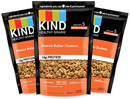 Photo 1 of *EXPIRES Dec 2022*
KIND Healthy Grains Clusters, Peanut Butter Whole Grain Granola, 10g Protein, Gluten Free, 11 Ounce (Pack of 3)
