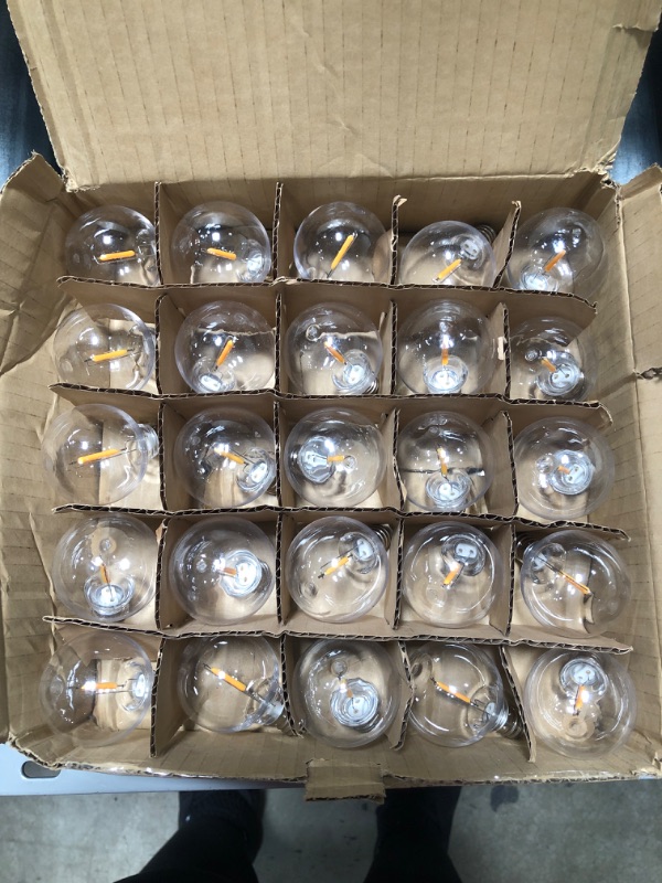 Photo 2 of 24 Pack LED S14 Replacement Light Bulbs, Meconard Shatterproof Outdoor String Light Bulbs, 1 Watt to Replace 11Watts Incandescent Bulb, E26 Regular Medium Screw Base,2200K Warm White,Non-Dimmable
