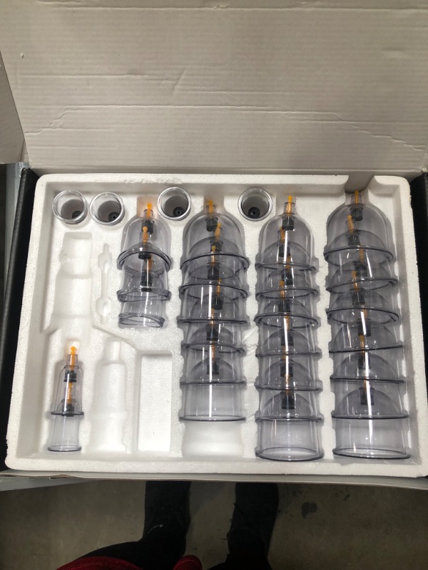 Photo 2 of 32 Therapy Cups Cupping Set with Pump, Professional Chinese Acupoint Cupping Therapy Sets Hijama for Cupping Massage, Muscle & Joints
